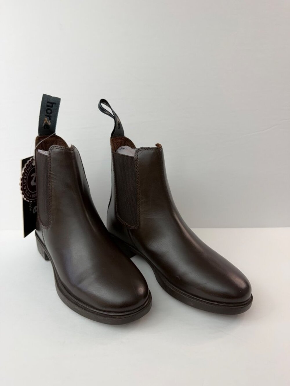 Horze Spirit Sage Jodhpur Signature Paddock Boot Brown Leather Size 32 US 1 NWT